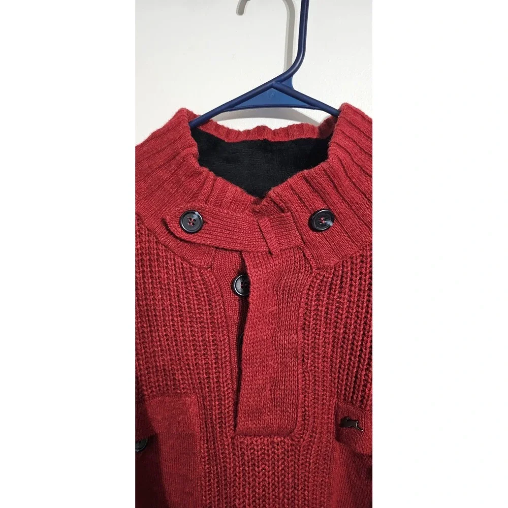 A.‎ Tiziano Lambswool Blend Chunky Long Sleeve Knit Sweater Men's 3XL Red Preppy